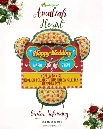 Karangan Papan Bunga Pernikahan di Klegen
